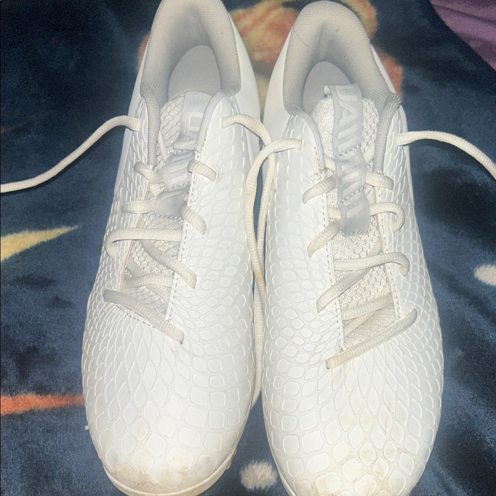 Under Armour White Softball Cleats with Black Logo
